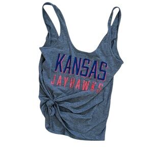 Victorias Secret Pink KU Jayhawk 5th & Ocean Grey Tank Top Sz S